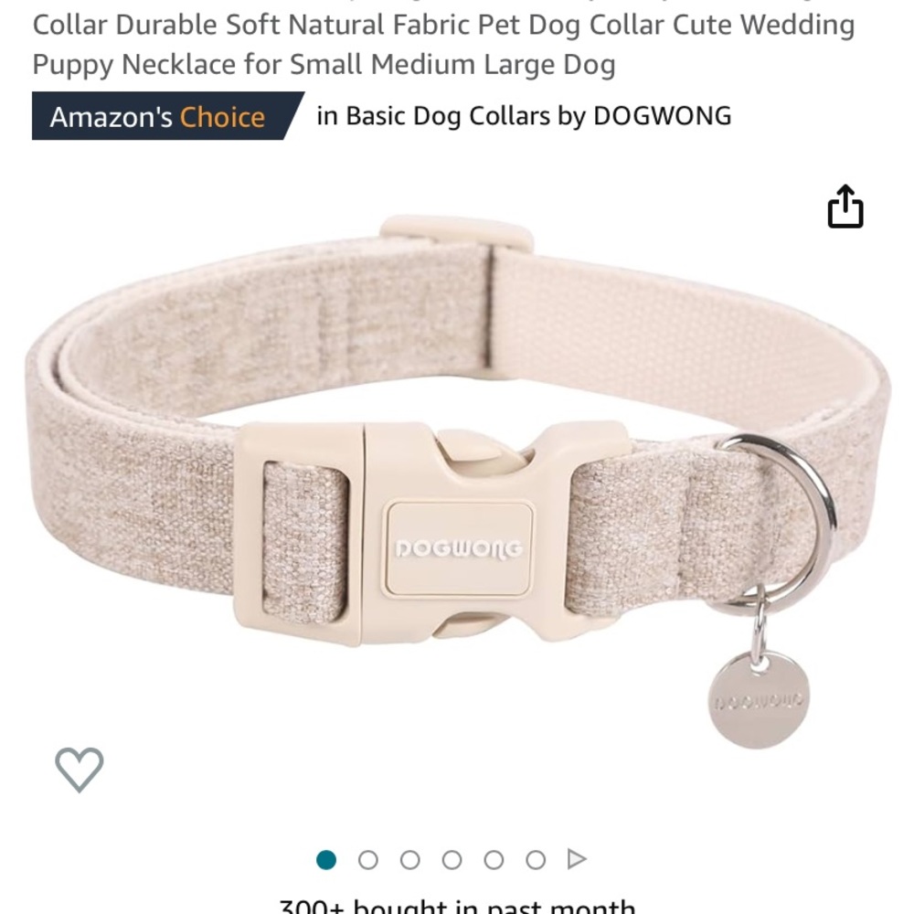 New khaki small dog collar